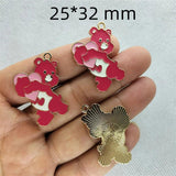10pcs Enamel Heart Charm Pendants DIY Jewelry Making Crafts