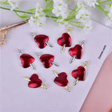 10pcs Shoots Through the Heart Metal Charms for DIY Earrings