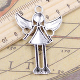 10pcs Praying Angel Girl Charms 59x40mm Antique Silver DIY Retro Jewelry