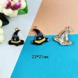 10pcs/pack Good/Bad Witch Enamel Charms Wizard Hat Metal Pendants