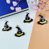 10pcs/pack Good/Bad Witch Enamel Charms Wizard Hat Metal Pendants