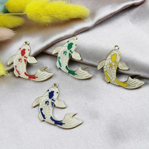 10pcs Fish Enamel Charms Drop Pendants Earring Bracelet Jewelry Accessories
