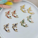 10pcs Fish Enamel Charms Drop Pendants Earring Bracelet Jewelry Accessories