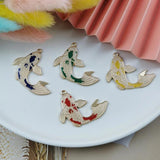 10pcs Fish Enamel Charms Drop Pendants Earring Bracelet Jewelry Accessories
