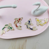 10pcs Fish Enamel Charms Drop Pendants Earring Bracelet Jewelry Accessories