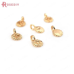 10PCS 4.5x7MM Champagne Plated Round Star Charms for DIY Jewelry