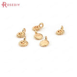 10PCS 4.5x7MM Champagne Plated Round Star Charms for DIY Jewelry