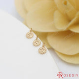 10PCS 4.5x7MM Champagne Plated Round Star Charms for DIY Jewelry