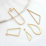 Zinc Alloy Geometric Charms for DIY Jewelry, 6pcs/lot