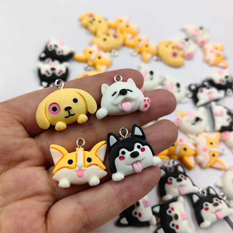 10pcs Puppy Dog Charms for Earring DIY Crafts Decor C876