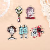 10Pcs Horror Movie Charms Acrylic Spooky Pendant For Necklace DIY