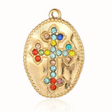 3pcs Angel Wing Cross Rhinestone Pendant Charm DIY Jewelry