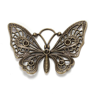 10pcs Butterfly 48x37mm Antique Bronze Charm Pendant for DIY Necklace Craft