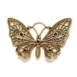 10pcs Butterfly 48x37mm Antique Bronze Charm Pendant for DIY Necklace Craft