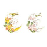 10pcs Moon Rabbit Charm for Jewelry Making Enamel Pendant
