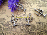 20pcs Spooky Haunted House Charms Tibetan Silver Candlestick Pendant 24x14mm