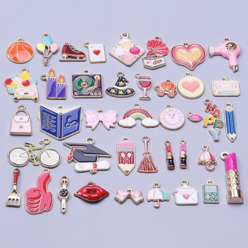 Enamel Charm Flower/Fruit/Vegetable/Plant/Animal Charms For Jewelry Making