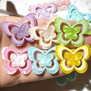 Acrylic Hollow Butterfly Earring Charms - DIY Jewelry Making