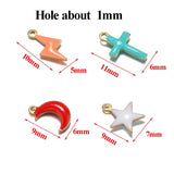 20pcs Moon Star Enamel Charms for Jewelry Making