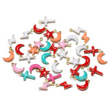 20pcs Moon Star Enamel Charms for Jewelry Making