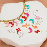 20pcs Moon Star Enamel Charms for Jewelry Making