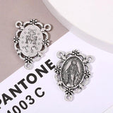 12 PCS Cross Charm Pendulum Virgin Mary Jesus DIY Jewelry Making Accessories