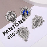 12 PCS Cross Charm Pendulum Virgin Mary Jesus DIY Jewelry Making Accessories