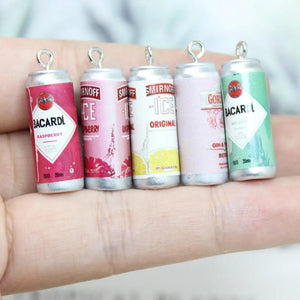 10Pcs Alcohol Drink Beer Cans Cocktail Pendant Keychain Charms 3D D