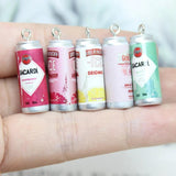 10Pcs Alcohol Drink Beer Cans Cocktail Pendant Keychain Charms 3D D
