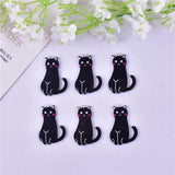 10pcs Cute Cat Acrylic Charms for Jewelry Making DIY