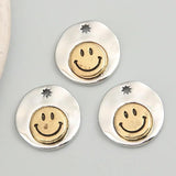 5pcs Cartoon Smile Face Charms Round Pendant DIY Jewelry Findings