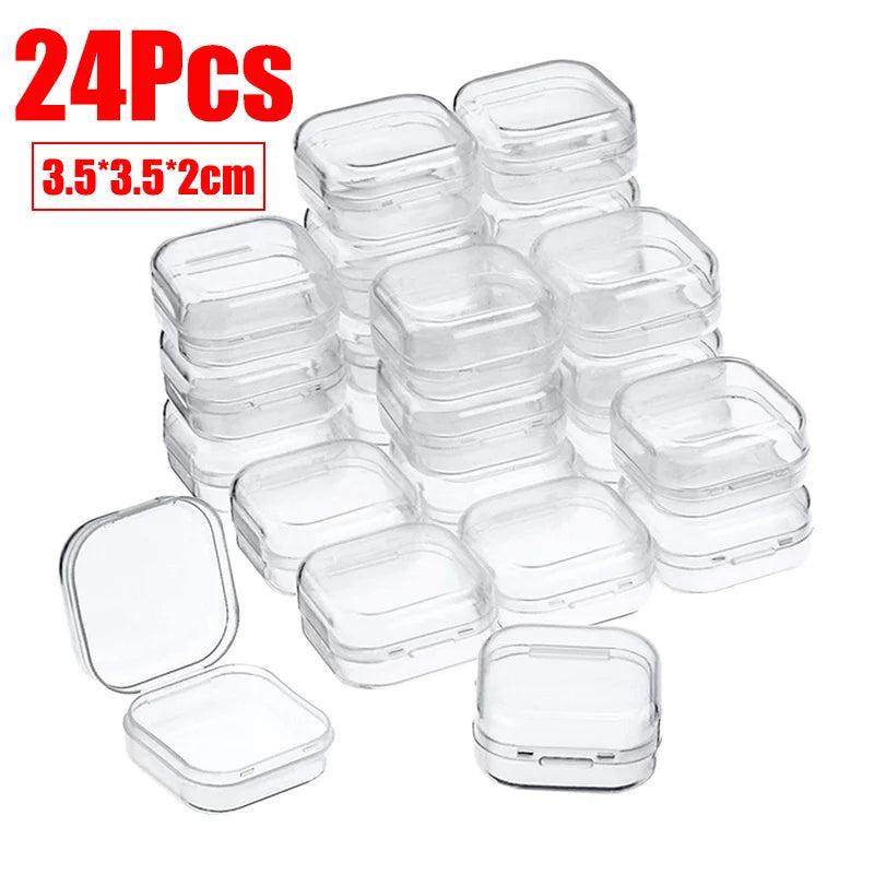 Mini Storage Box Transparent Square Plastic Packaging Container Case