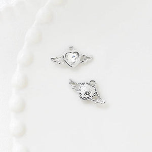 6pcs Sweet Style Bow Zircon Charms for DIY Jewelry