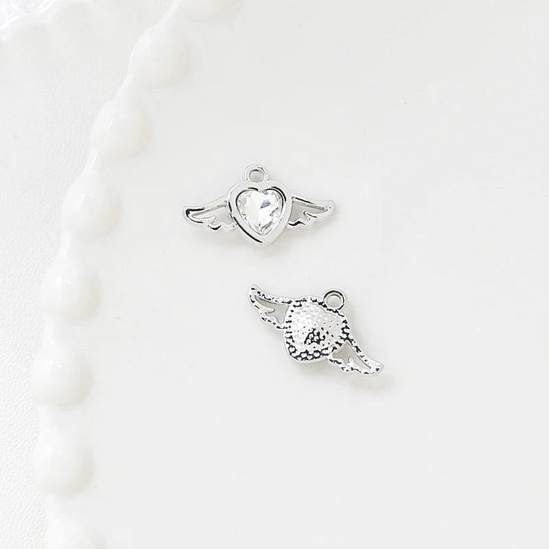6pcs Sweet Style Bow Zircon Charms for DIY Jewelry