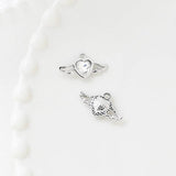 6pcs Sweet Style Bow Zircon Charms for DIY Jewelry