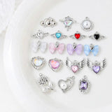 6pcs Sweet Style Bow Zircon Charms for DIY Jewelry