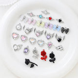 6pcs Sweet Style Bow Zircon Charms for DIY Jewelry