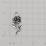 Silver Plated Rose Flower Charms DIY Keychain Jewel