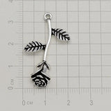 Silver Plated Rose Flower Charms DIY Keychain Jewel