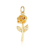 3pcs/Lot Copper Cubic Zircon Snowflake Rose Flower Charms