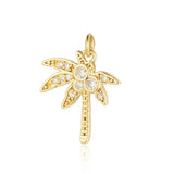 3pcs/Lot Copper Cubic Zircon Snowflake Rose Flower Charms