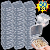 Mini Plastic Storage Box Square Portable Pill Container Earrings Display Case