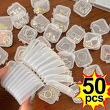 Mini Plastic Storage Box Square Portable Pill Container Earrings Display Case