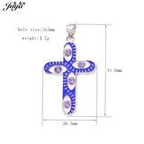 5pcs Cross Talisman Charms Natural Stone Evil Eye Pendants DIY Jewelry Findings