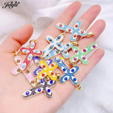 5pcs Cross Talisman Charms Natural Stone Evil Eye Pendants DIY Jewelry Findings