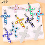 5pcs Cross Talisman Charms Natural Stone Evil Eye Pendants DIY Jewelry Findings