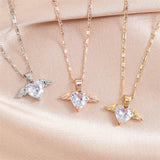 Sweet Love Wings Necklace Pendant Girls Clavicle Chain Accessories