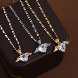 Sweet Love Wings Necklace Pendant Girls Clavicle Chain Accessories