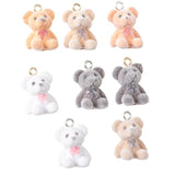 8pcs Flocking Bears Charms Pendant Colorful Khaki Animal Charms DIY Jewelry