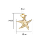 50Pcs/Lot CCB Starfish Shape Pendants Charms for DIY Jewelry Making